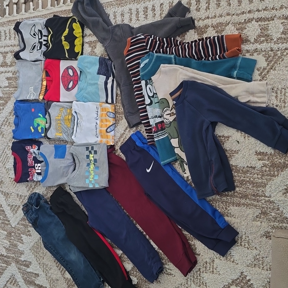 Boy Fall Winter Bundle Pants Thermals T Shirts Size 4